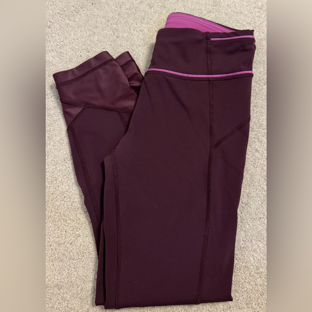 Lululemon Pace Queen‎ 7/8 Leggings Raspberry Pink Womens Size 6.